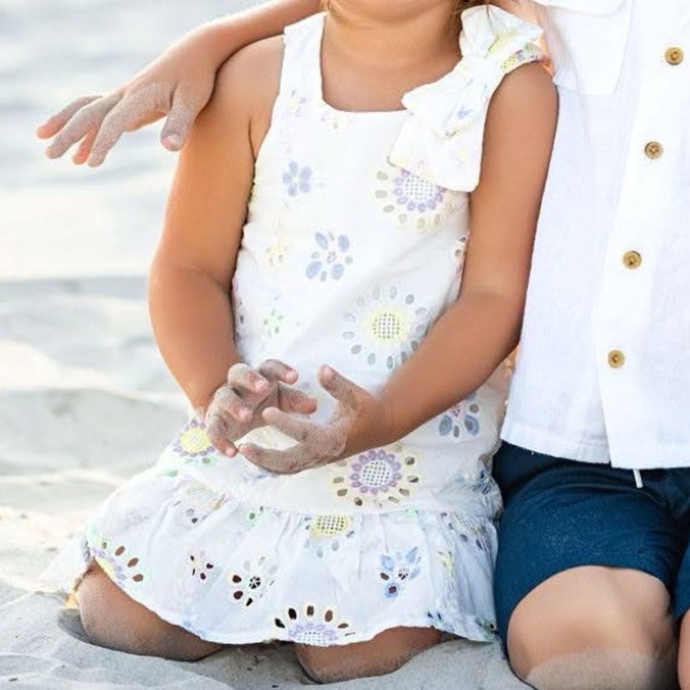 Sara Sara White Floral Dress with Ruffle Hem - Picture 2 of 5
